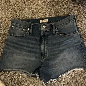 Madewell Blue Jean Shorts with Raw Hem and Vintage Look